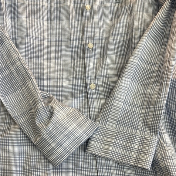 Calvin Klein Men's Blue Checkered Shirt long sleeve 16-16 1/2 32/33 Large NWT - Picture 6 of 10